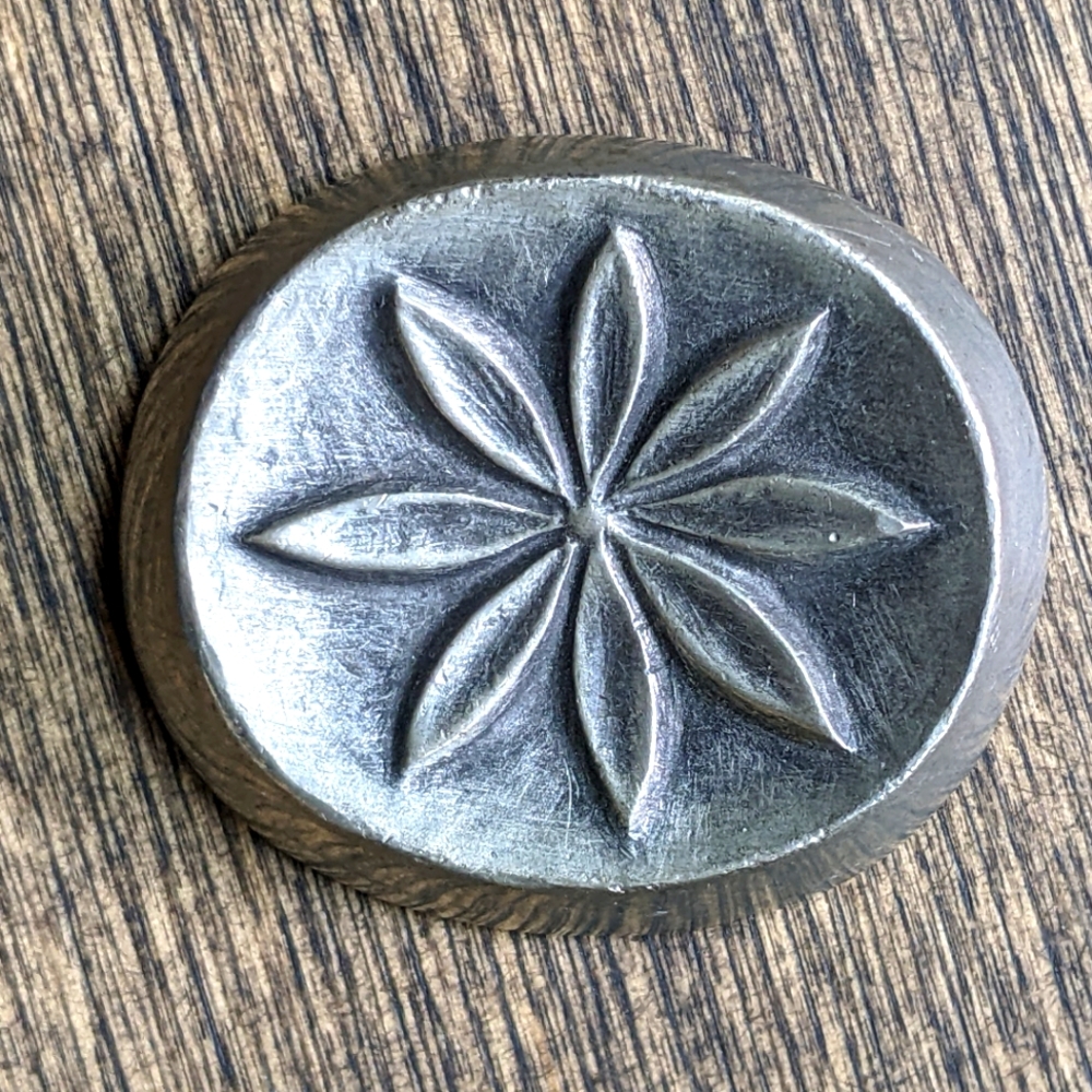 - Pewter Brooch, Floral, Mid-Century Pin Swedish Modernist - Roland Landerholm